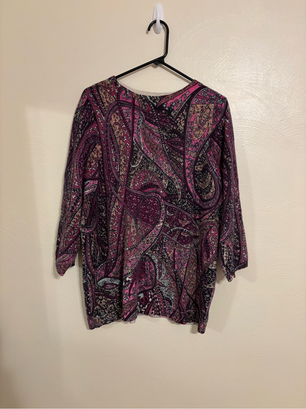 Talbots Plus 2X Pure Cashmere Pink Paisley Sweater Tunic